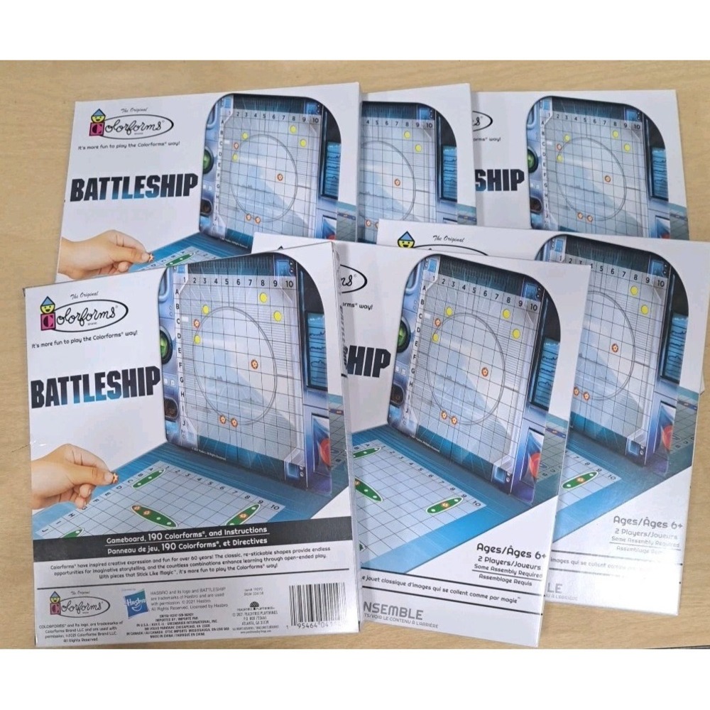 Lot Of 6 Colorforms BATTLESHIP Hasbro Board Game - Limited Edition 2021, NIB